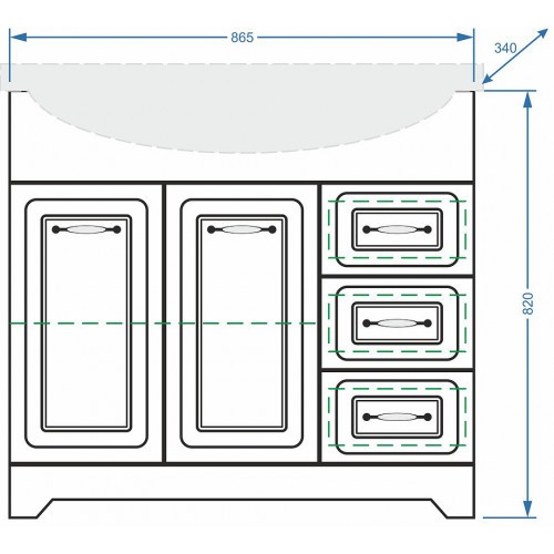 Тумба под раковину Stella Polar Кармела Элеганс 85 белый SP-00001150 - 3