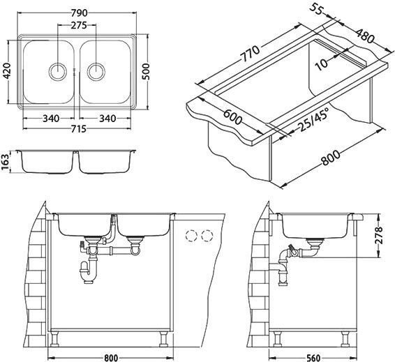 Мойка кухонная Alveus Line 90 1066751 - 2