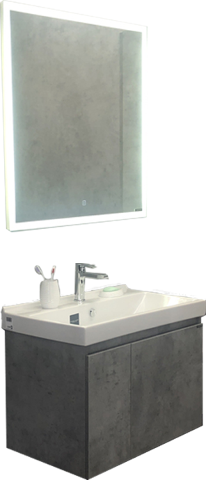 Мебель для ванной Comforty Осло 80, подвесная, бетон светлый - 7