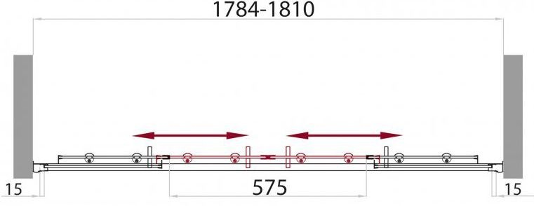 Душевая дверь в нишу BelBagno Uno BF 2 180 P Cr UNO-BF-2-180-P-Cr - 6