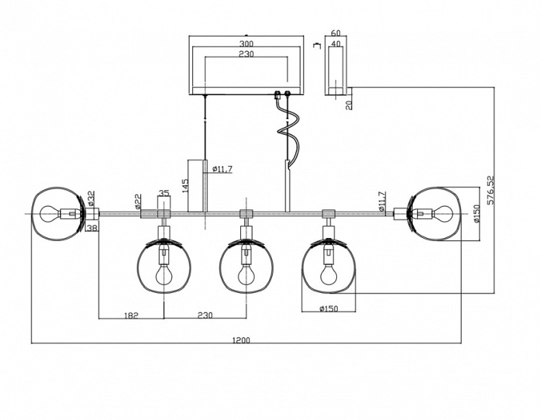 Подвесная люстра Maytoni Erich MOD221-PL-05-G - 4