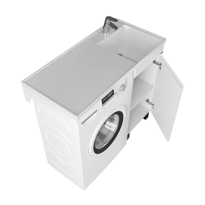 Тумба под раковину над стиральной машиной Санта Марс 38 белый 700221 - 1