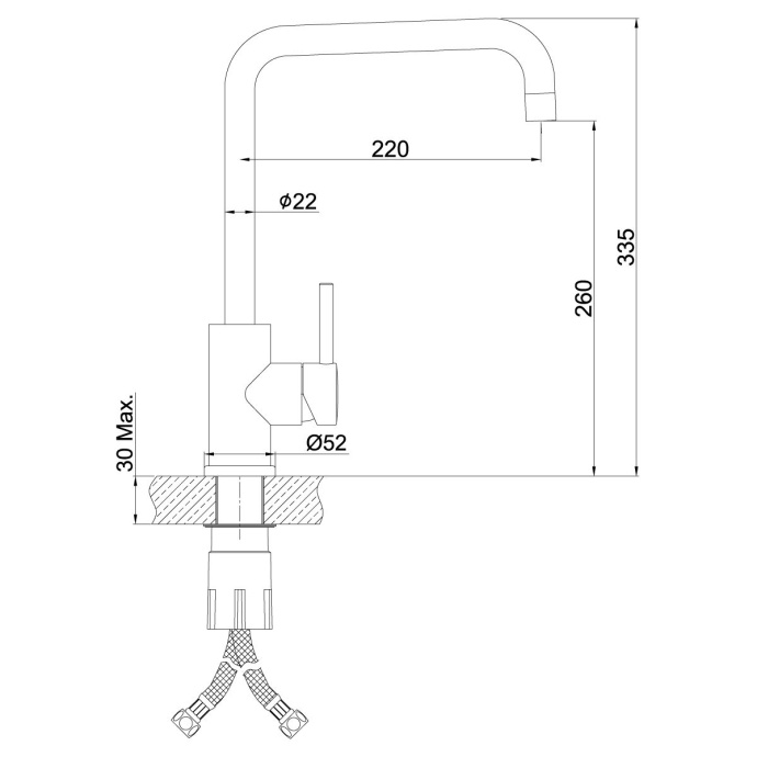 Смеситель для кухонной мойки Lemark Expert хром  LM5077S - 1