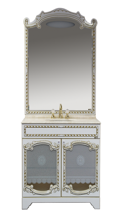 Зеркало Misty Элис 80 белое с золотом Л-Эли02080-013 - 3