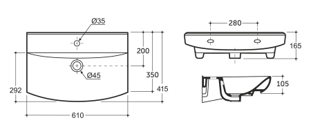Тумба с раковиной Misty Клермонт 60 белая матовая УТ000015434 - 3