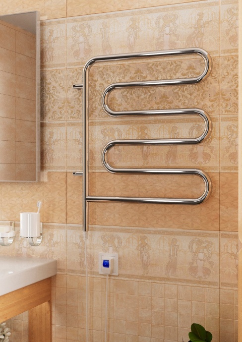 Электрический полотенцесушитель Terminus Ш-образный 450x570 Хром 4620768883958 - 1