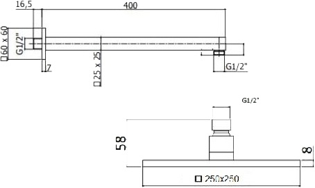 Верхний душ BelBagno Romano ROM-SLD-CRM - 1