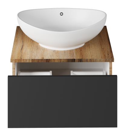 Тумба под раковину Misty Ива 60 темное дерево - черный П-Ива-01060-481Я - 1