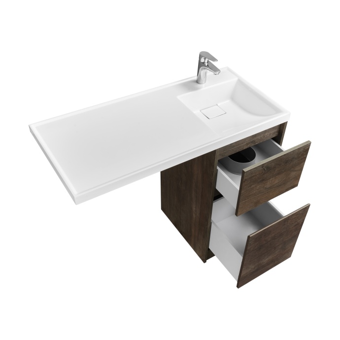 Тумба под раковину без фасада Aquaton Лондри 40 темное дерево 1A267001LHDY0 - 1