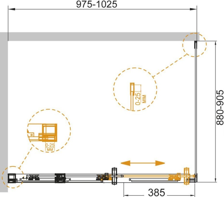 Душевой уголок Cezares Duet Soft AH 1 100/90 C Cr L DUET SOFT-AH-1-100/90-C-Cr-L - 2