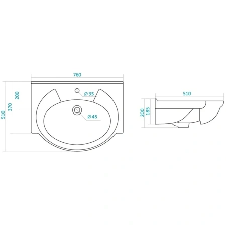 Тумба с раковиной Misty Лаванда 75 белая глянцевая УТ000000882 - 3