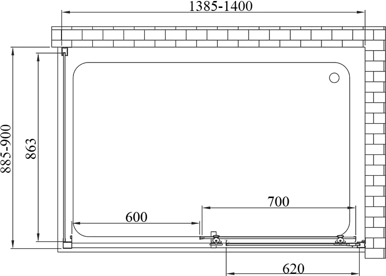 Душевой уголок Vincea Alpha 140х90 профиль брашированное золото стекло прозрачное VSR-3AL9014CLG - 3