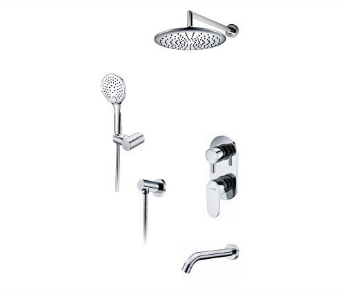 A175819 Встраиваемый комплект для ванны с верхней душевой насадкой и изливом - 0