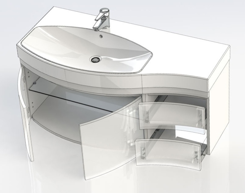 Тумба с раковиной Aquanet Опера 2-115  белая L 169613 - 6