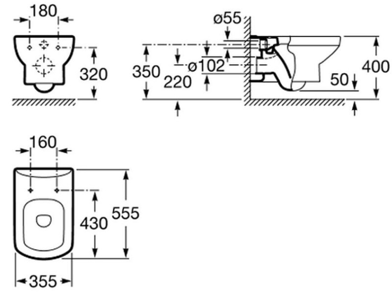 Чаша для унитаза подвесного Roca Dama Senso 346517000 - 3