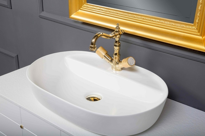 Тумба под раковину Armadi Art Vallessi Avangarde Piazza 80 белый - золото 841-080-WG - 9