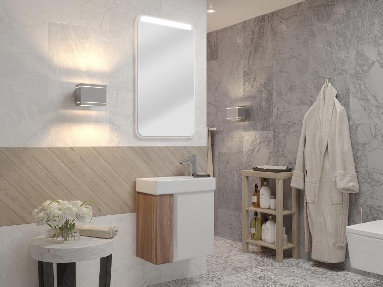 Зеркало Aquaton Вита 46 с подсветкой белый 1A221902VT010 - 3