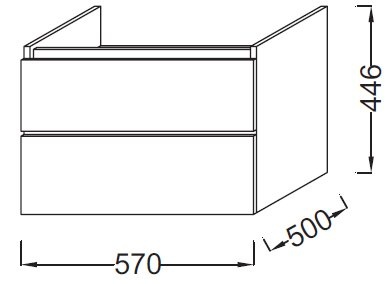 Тумба под раковину Jacob Delafon Parallel 57 см  EB511-E10 - 1