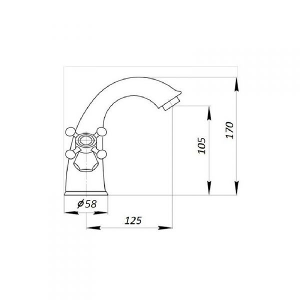 Смеситель для раковины Magliezza Bianco бронза  50107-br - 1