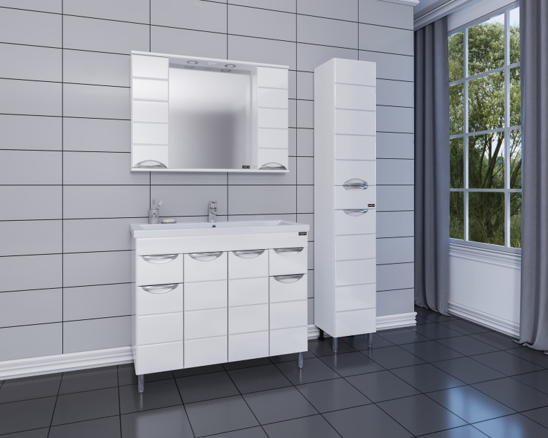 Тумба с раковиной Санта Родос 100 белый - 2