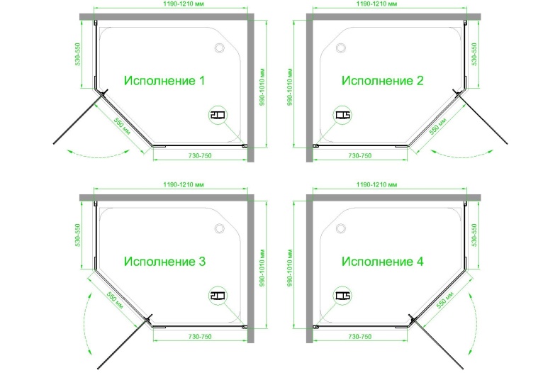 Душевой уголок Royal Bath TR 100х120 профиль белый стекло матовое RB1210TR-C - 3