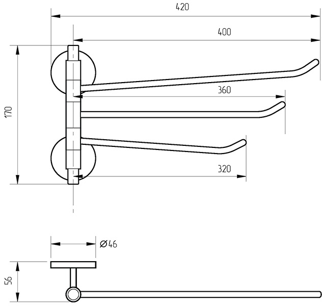 Полотенцедержатель Veragio Largenta VR.LGT-1925.CR - 1