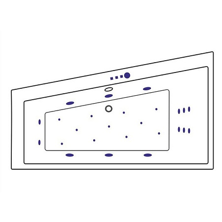 Акриловая ванна Excellent Sfera 170х100 левая белая золото с гидромассажем WAEX.SFL17.ULTRA.GL - 1