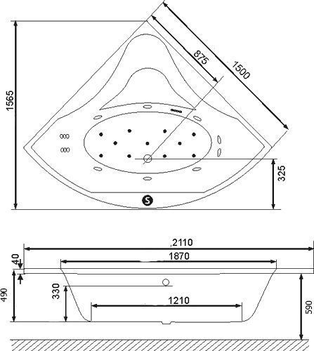 Акриловая ванна Excellent Glamour 150x150 WAEX.GLA15WH - 1