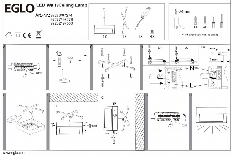 Накладной светильник Eglo ПРОМО Fueva 1 97282 - 1