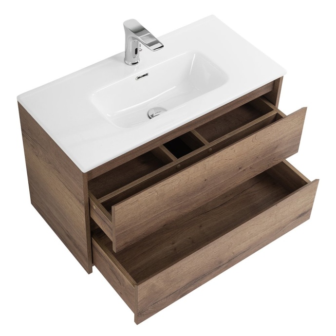 Тумба с раковиной Belbagno Kraft 39 80 темное дерево - 6