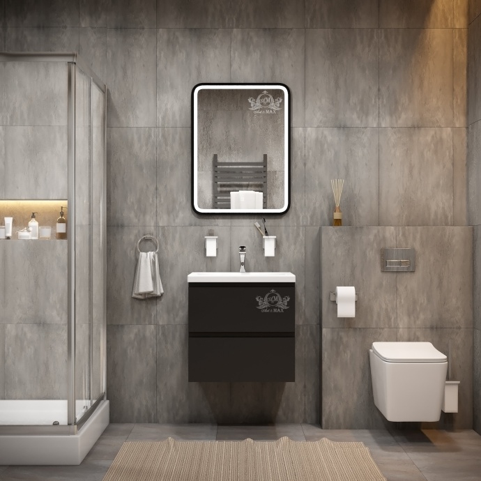 Зеркало Art&Max Genova 60 с подсветкой, функция антизапотевания AM-Gen-600-800-DS-F-H - 1