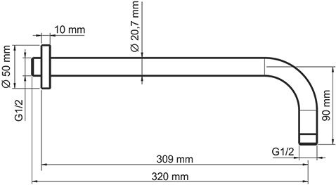 Кронштейн для верхнего душа Wasserkraft A079 - 1