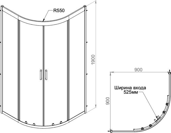 Душевой уголок AM.PM Gem W90G-401-090WT 90x90 - 7