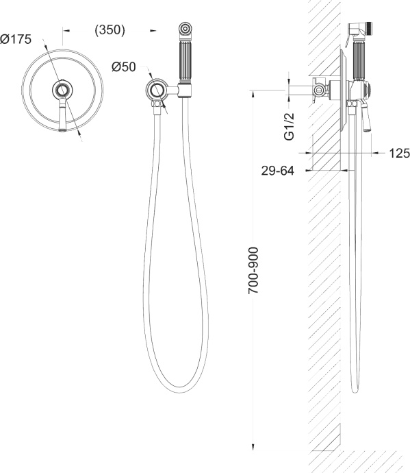 Гигиенический душ Timo Arisa 5309/03SM со смесителем - 1