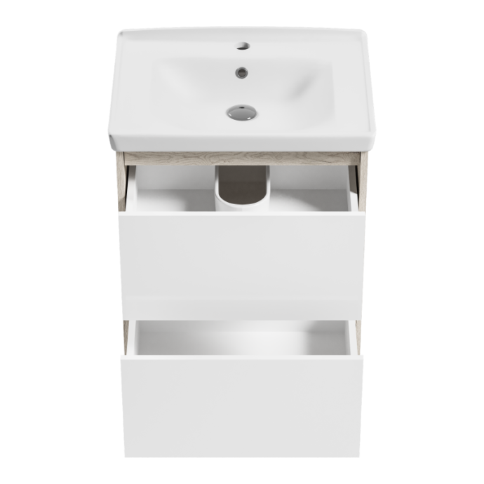 Тумба под раковину Misty Мускат 60 белая глянцевая П-Мус01060-0112Я - 2