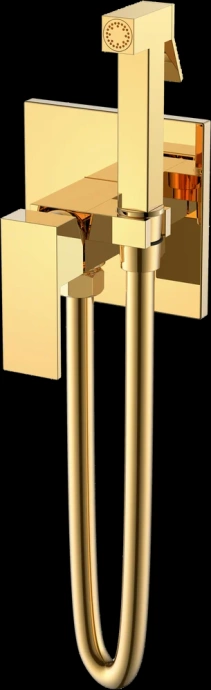 Гигиенический душ Boheme Qubic со смесителем золото глянцевый 477-G - 0
