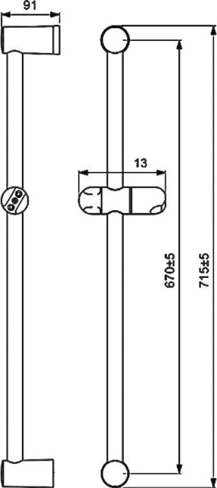 Душевая штанга Vidima Fresh 72 см  BA195AA - 1