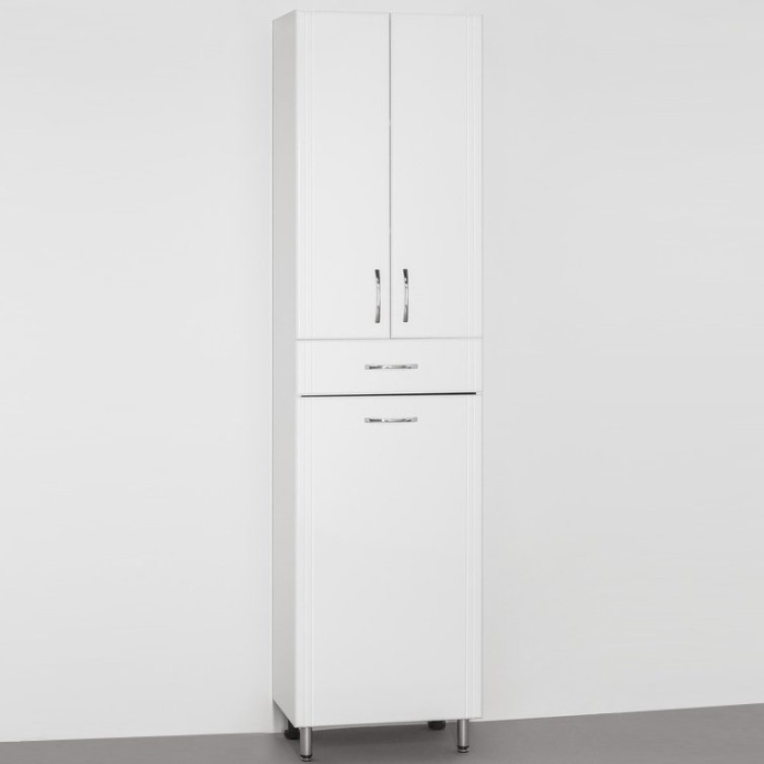 Шкаф-пенал Style Line Эко Стандарт 48 с бельевой корзиной, белый ЛС-00000249 - 0