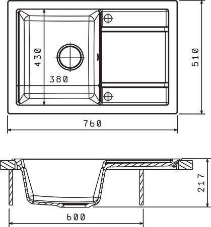 Мойка кухонная Florentina Липси 760 песочный 20.160.D0760.107 - 1