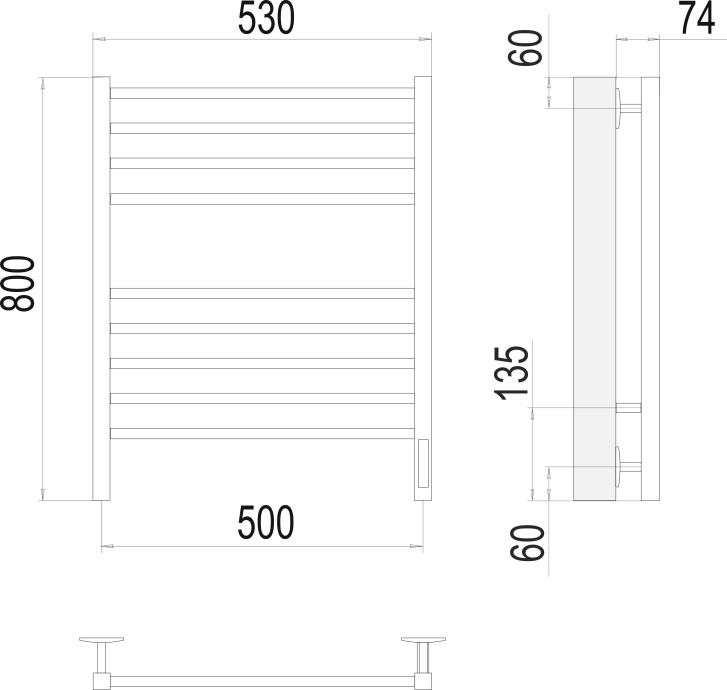 Электрический полотенцесушитель Terminus Ватикан П8 500x800 Белый матовый 4670078527530 - 2