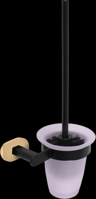 Ершик для унитаза Rav Slezak Yukon черный матовый - золото YUA0500CMATZ - 0