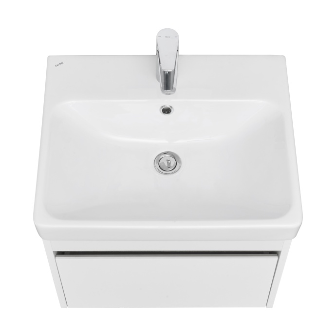 Тумба под раковину Aquaton Марти 55 белый-светлое дерево  1A263201MY010 - 0