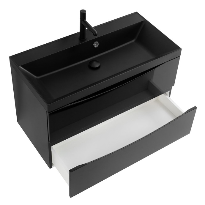 Тумба с раковиной BelBagno Marino 90 черный - 13