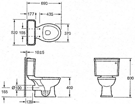 Унитаз напольный Magliezza Retro с боковой ручкой, цвет золото - 6