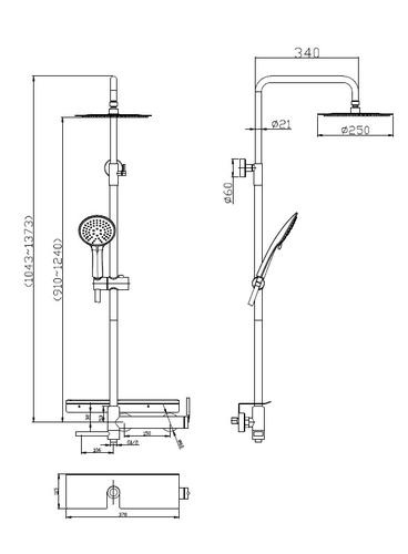 Душевая стойка BelBagno Etna сатин  ETN-VSCM-IN - 1