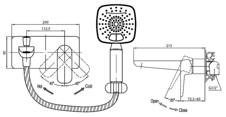 Смеситель Cezares Grace C VD2 01 С ВНУТРЕННЕЙ ЧАСТЬЮ GRACE-C-VD2-01 - 1