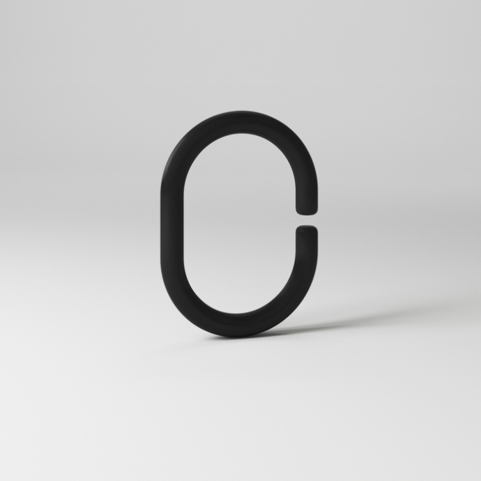 Набор колец  для шторы в ванную комнату цвет черный IDDIS  RID013P - 2