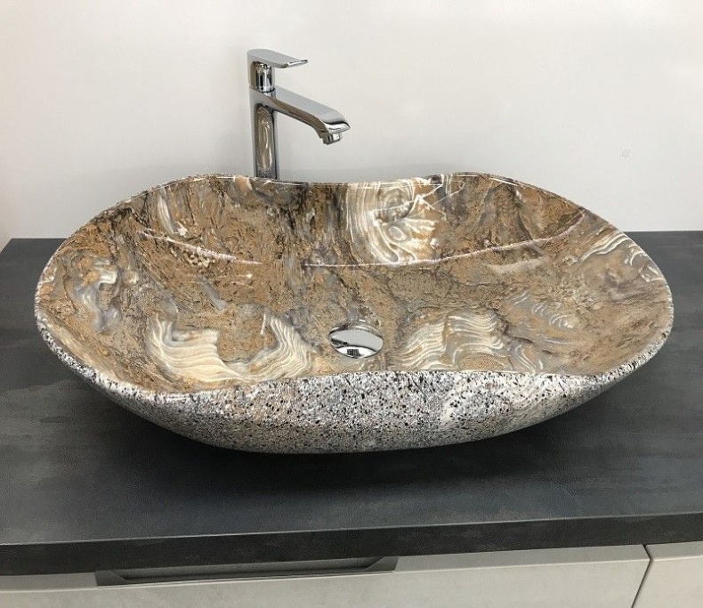 Раковина накладная CeramaLux MNC 66 см под камень/белый, серый  503 - 1