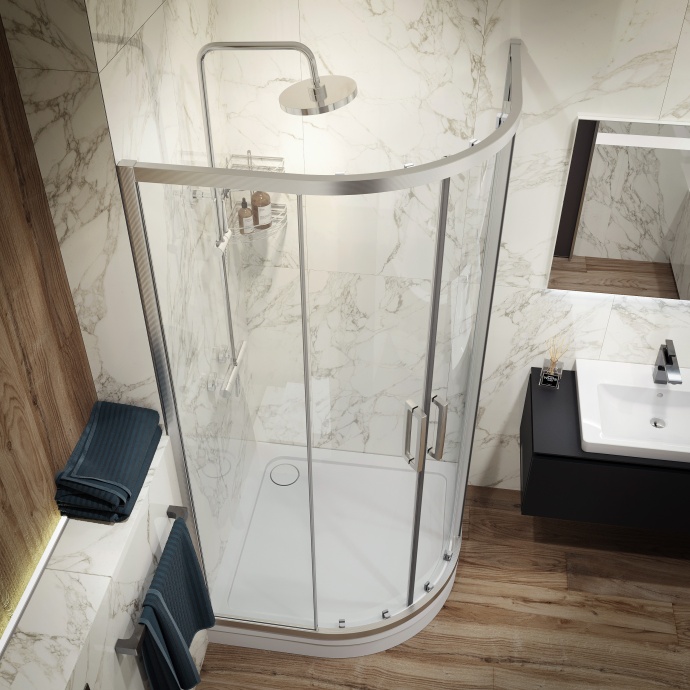 Душевой уголок STWORKI Хельсинки 100x100 см профиль хром матовый 3GW003TTKK000 - 2