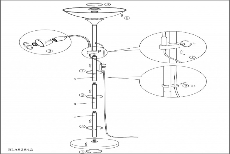 Торшер с подсветкой Eglo ПРОМО Up 4 86654 - 2